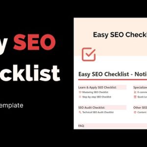 Easy SEO Checklist - Notion Template